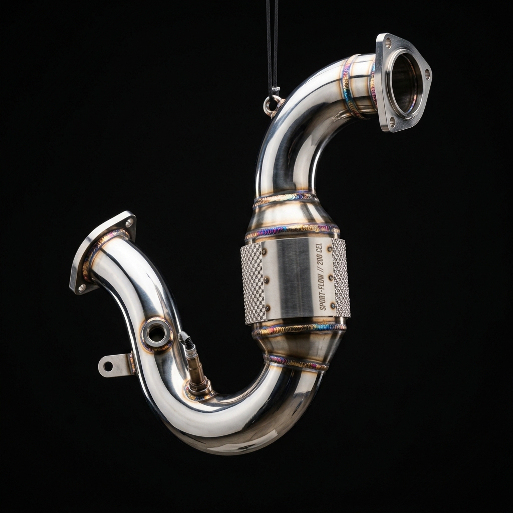 Downpipe terminado en acero inoxidable